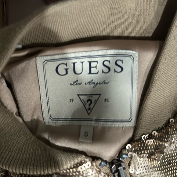 Guess Champagne Sequin Bomber Jacket - Picture 3 of 4